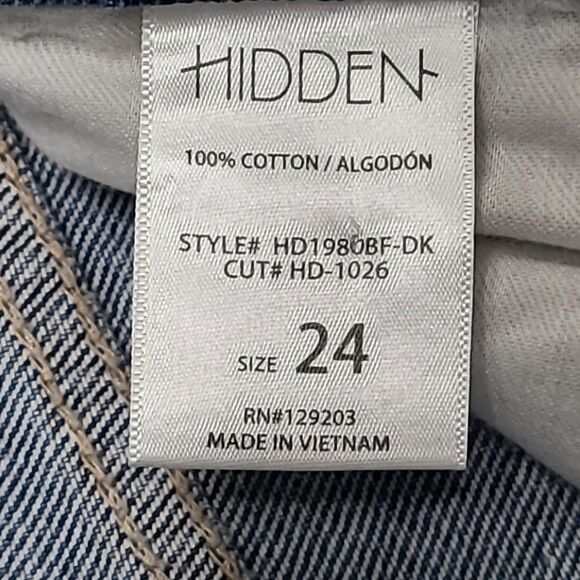 Hidden Womens Jeans 24 Bailey Boyfriend Blue Crop Distressed Ripped Grunge Denim - Picture 6 of 9